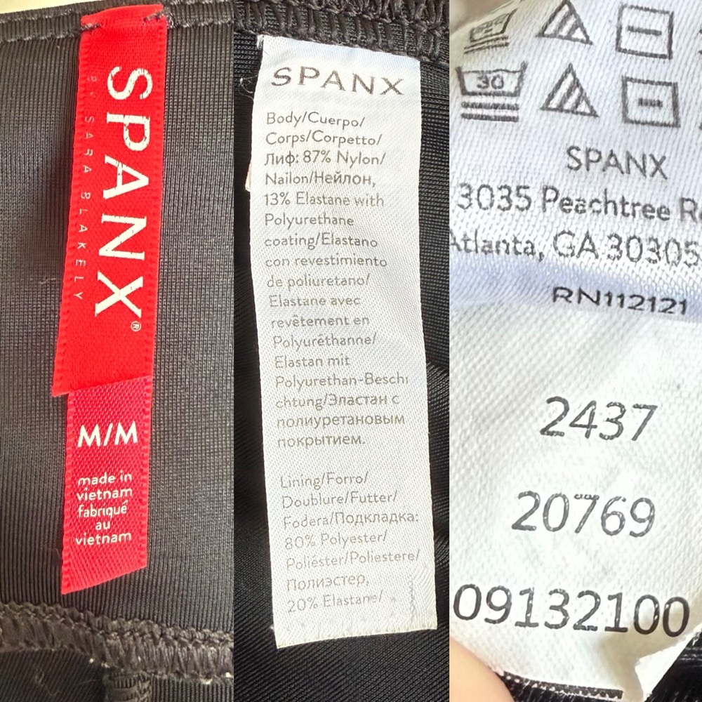 SPANX Faux Leather Leggings Black Women’s Size Medium - Picture 6 of 7